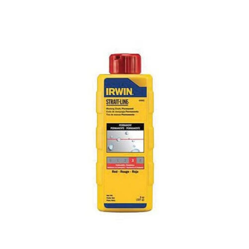 Irwin Strait-Line 65102 Permanent Marking Chalk, Red, 5 lb Capacity, Container Package