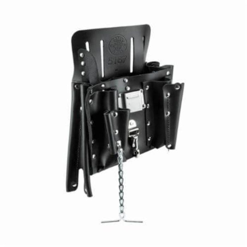 Klein 5167 Multi pocket Tool Pouch, 11 pocket, Leather, Black