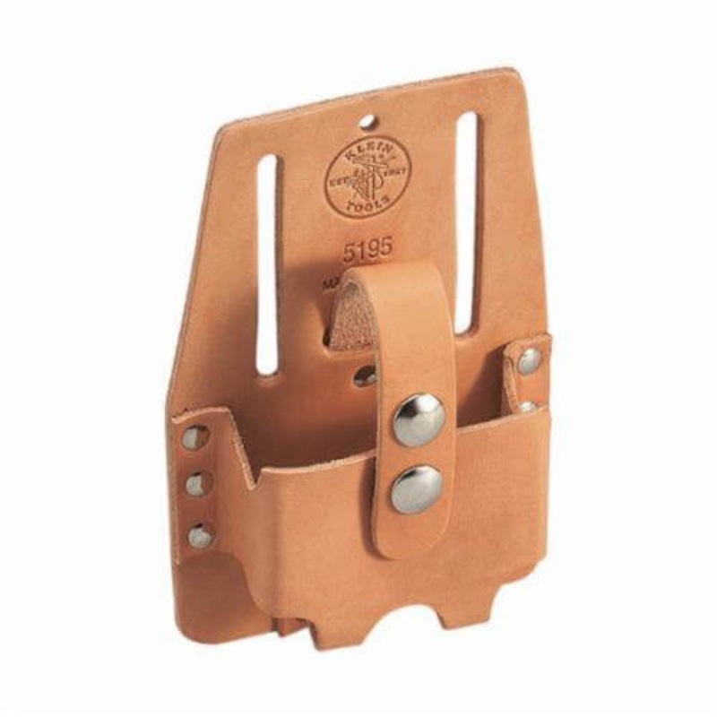 Klein 5195 Medium Slotted Tape Measure Holder, 1 pocket, Leather, Natural