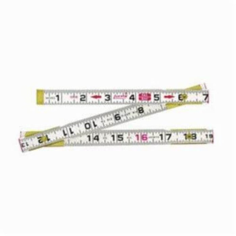 Lufkin 062CMEN Red End Folding Rule, Imperial, Graduations: 16THS, 6 ft L, Wood