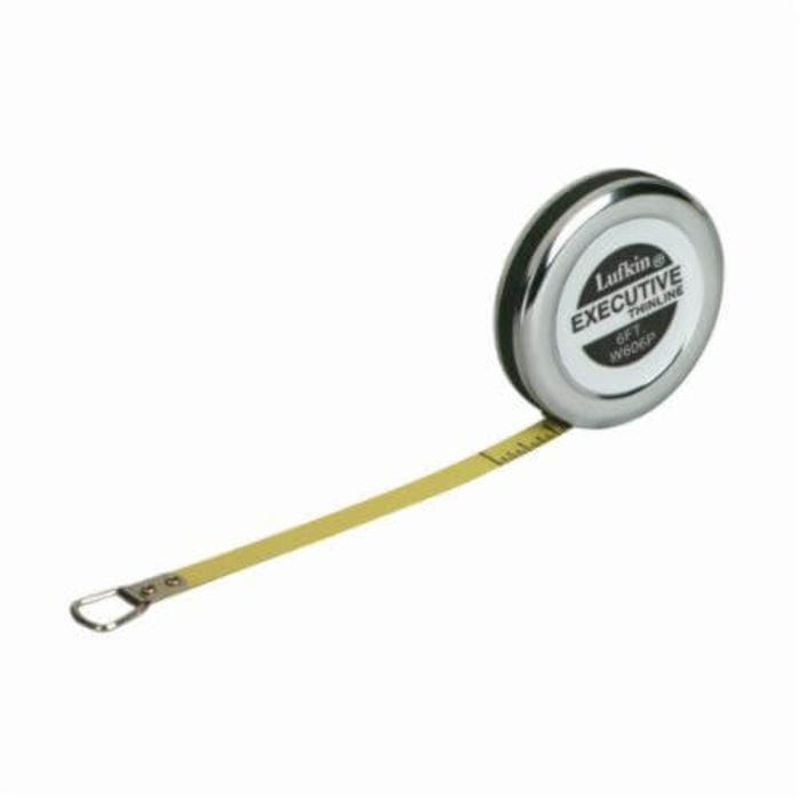 Lufkin W606P Executive Pocket Tape Measure, 6 ft L x 1/4 in W Blade, Steel Blade, 1/64ths Graduation