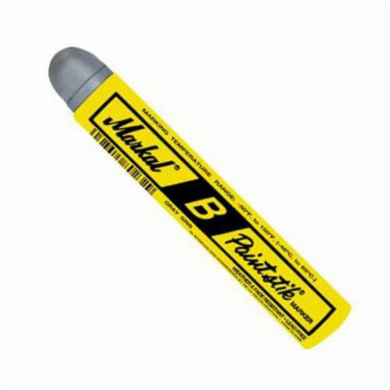 Markal 080230 B Paintstik Solid Paint Crayon, 11/16 in Round Tip, Gray