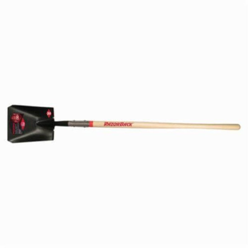 Razor-Back 44363 Square Point Shovel with Tab Socket, Steel Blade, 48 in Handle Length, Hardwood Handle