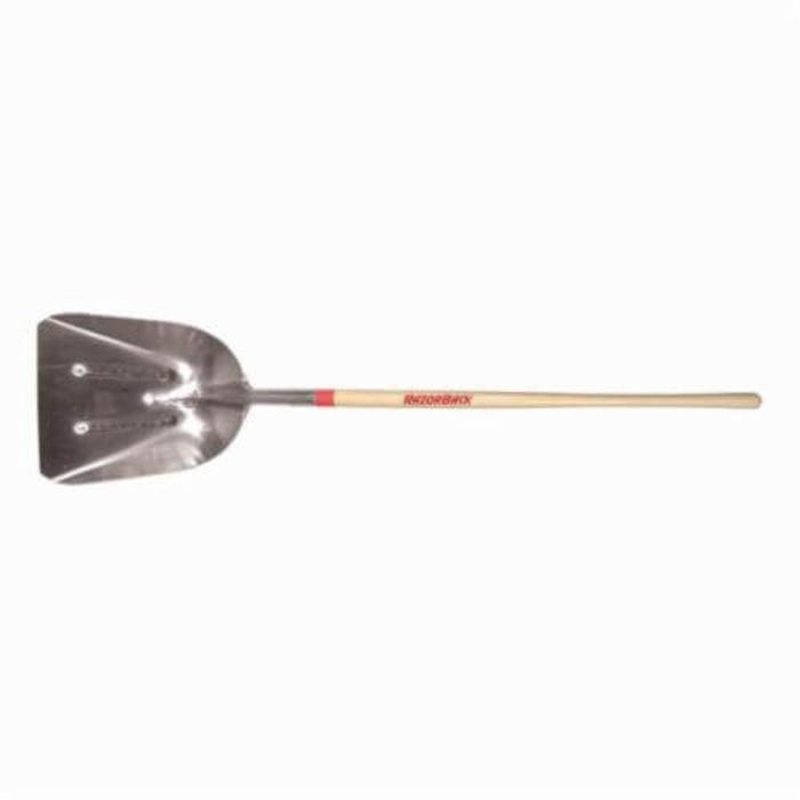 Razor-Back 53127 Western Pattern Scoop Shovel, Aluminum Blade, 48 in Handle Length, Wood Handle