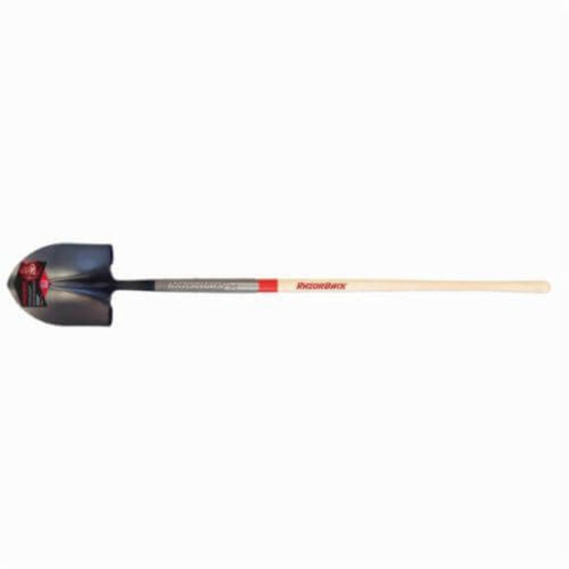 Razor-Back SuperSocket 45530 Round Point Shovel, Steel Blade, 48 in Handle Length, Hardwood Handle