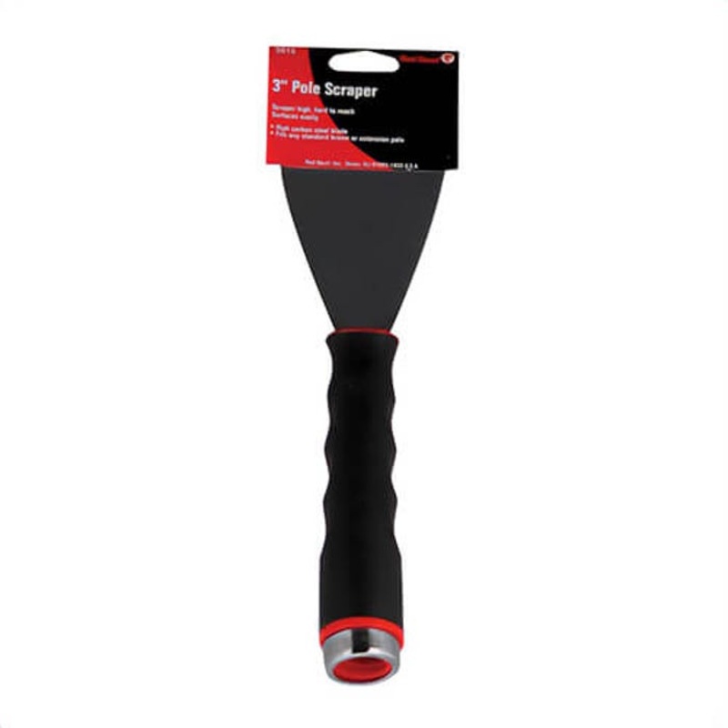 Red Devil 3015 Lightweight Pole Scraper, High Carbon Steel Straight Blade, 3 in W Blade, Polypropylene Handle