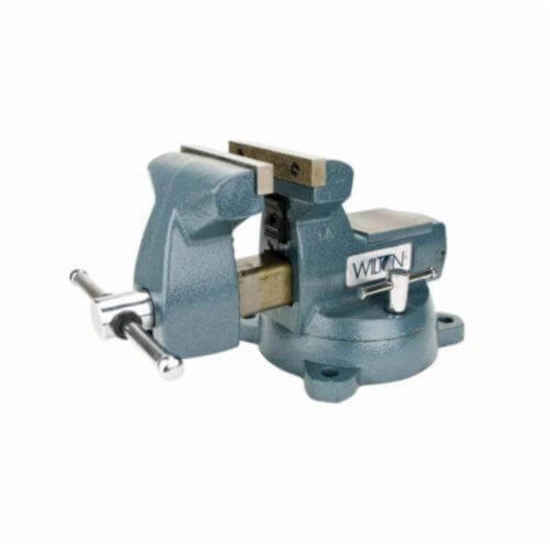 Wilton 21800 Mechanic's Vise with Swivel Base, Serrated Jaw, 8-1/4 in Jaw Opening, 8 in W Hardened Steel Jaw, 4-3/4 in D Throat