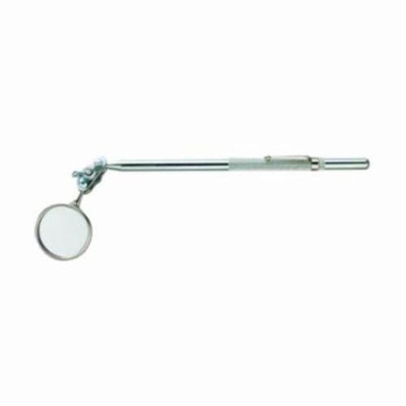 General 555 Flat Inspection Mirror, 1-1/4 in Mirror, Round, 8 in L, Fixed/Cushion Grip Handle