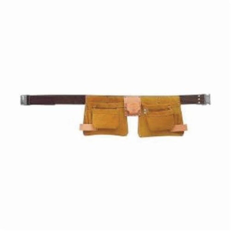 Klein 42242 1 pc Combination Nail/Screw and Tool Pouch Apron, Universal, 10 Pockets, Leather, Tan