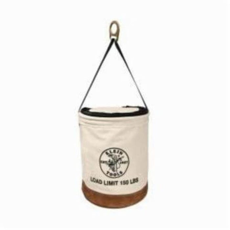 Klein 5104CLR22 Heavy Duty Top Closing Bucket, 22 in H, 1 Pocket, #1 Canvas, Off-White