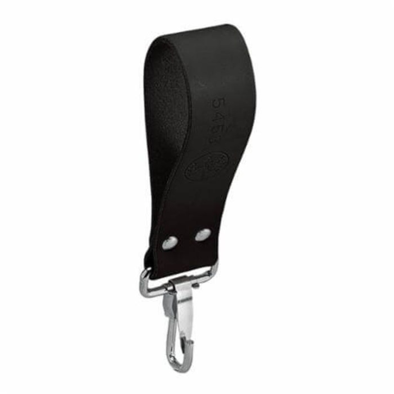 Klein 5458 Snap Loop with Snap Hook, 8-1/2 in H x 1/2 in W x 1-1/2 in D, Leather, Black