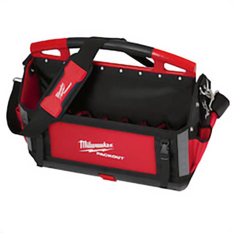 Milwaukee Packout 48-22-8320 Tote, 1680D Ballistic Nylon, Black/Red