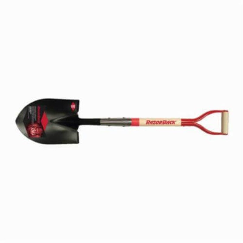 Razor-Back 43069 Round Point Shovel, Steel Blade, 30 in Handle Length, Hardwood Handle