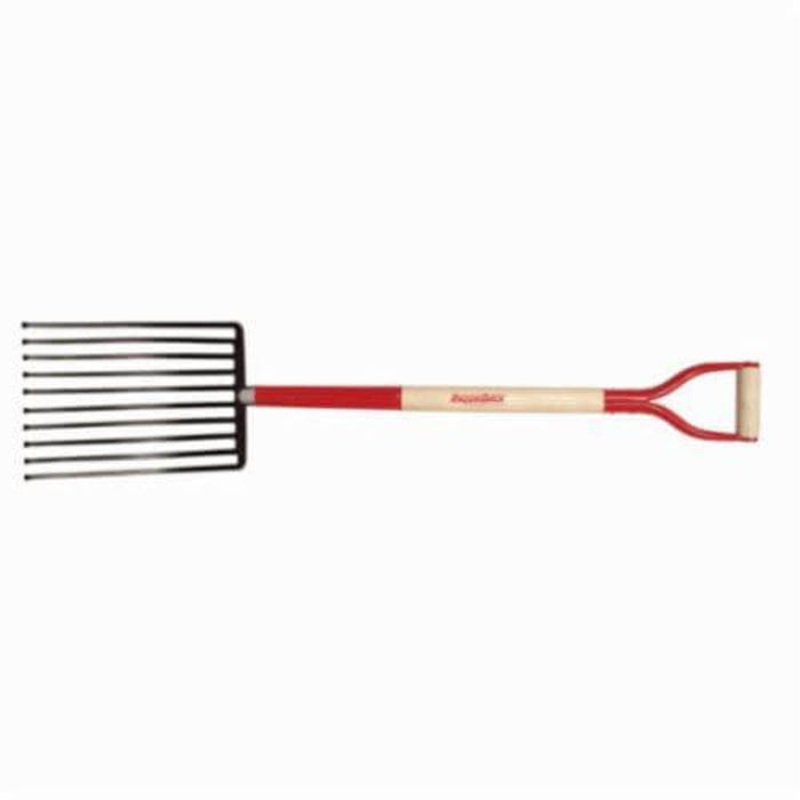 Razor-Back 76107 Stone/Ballast Fork, 10 Tines, Forged Steel Tine, Hardwood Handle