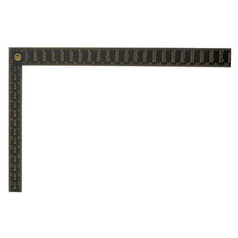 Stanley 45-011 Premium Rafter Square, 16 x 24 in, 1/16 in, 1/8 in Face, 1/16 in, 1/8 in, 1/12 in Back Graduation, 16 x 1-1/2 in Tongue