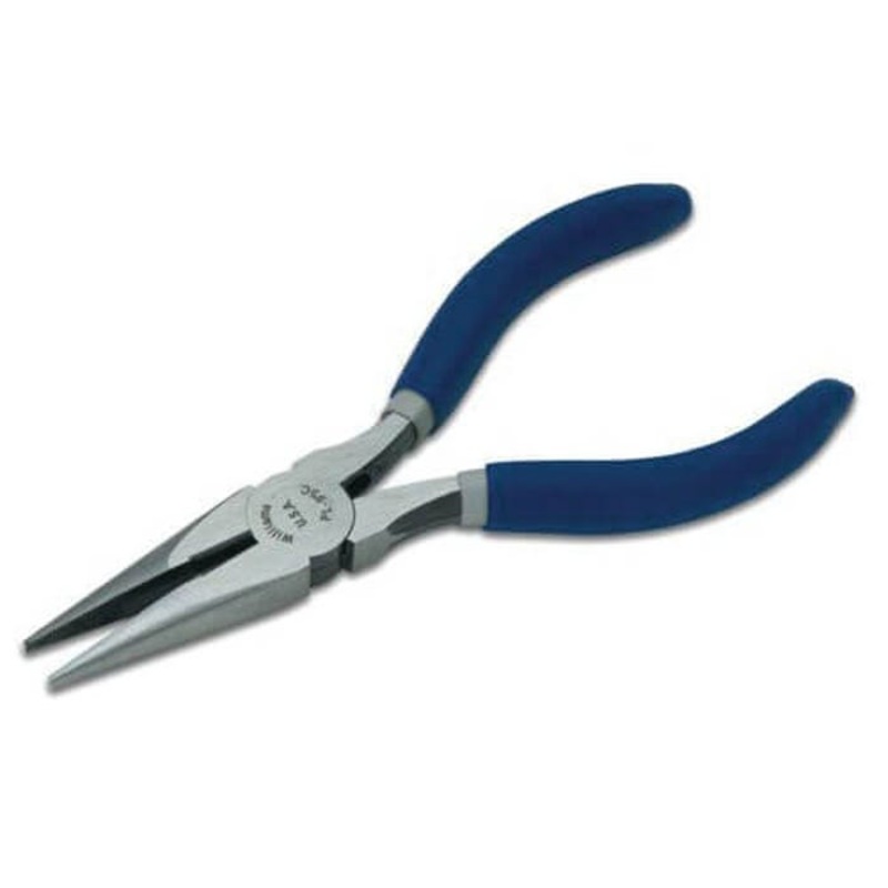Williams PL-95C Short Chain Nose Plier with Cutter, 1-5/32 in L, Diamond Serrated Steel Jaw, 5-1/2 in OAL