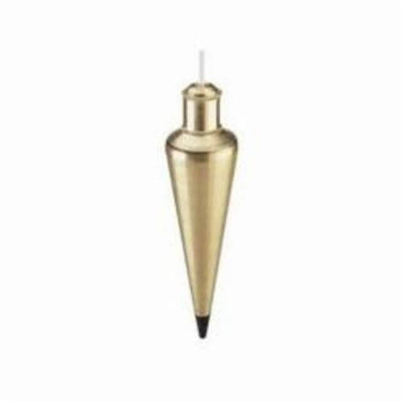 Empire 912BR Plumb Bob, 12 oz Size, 8.69 in Length, Brass, Lacquered, Gold