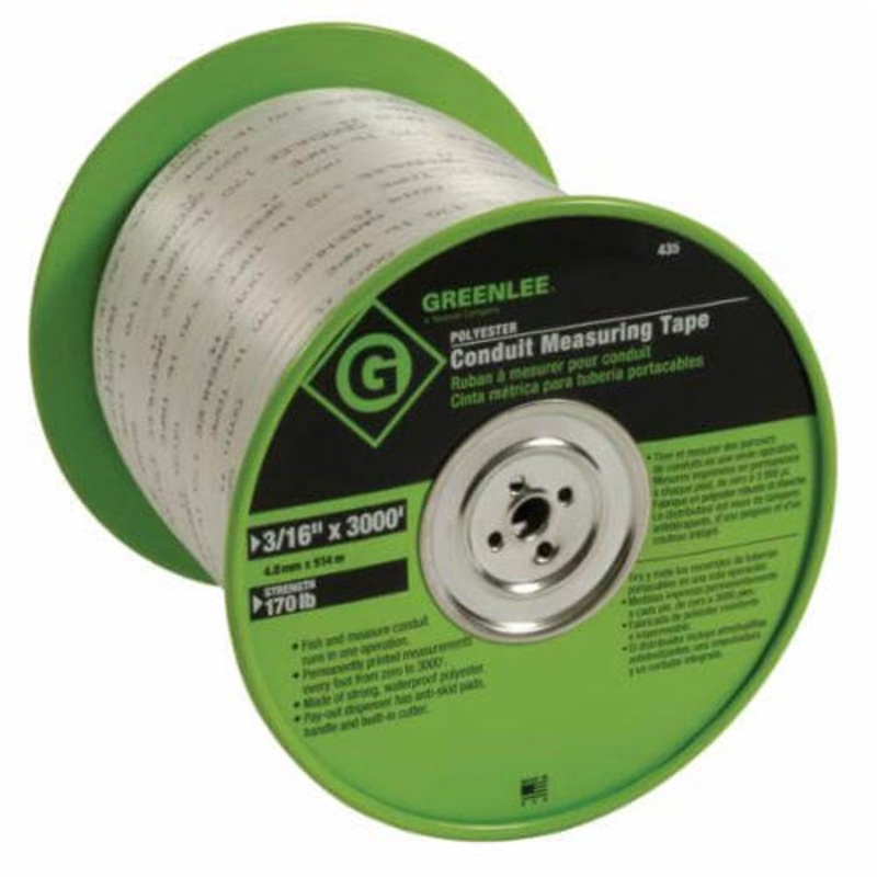 Greenlee 435 Conduit Measuring Tape, 3/16 in W x 3000 ft L Blade, Polyester