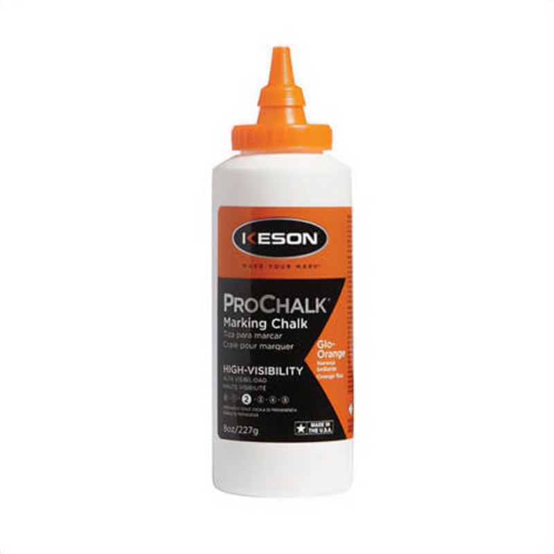 Keson 8GO ProChalk High Visibility Marking Chalk Refill, Glo-Orange, 8 oz