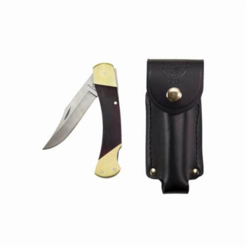 Klein 44037 1-Blade Sportsman Knife, SS Drop Point Blade, 3-3/8 in L Blade, Lock Back Opening