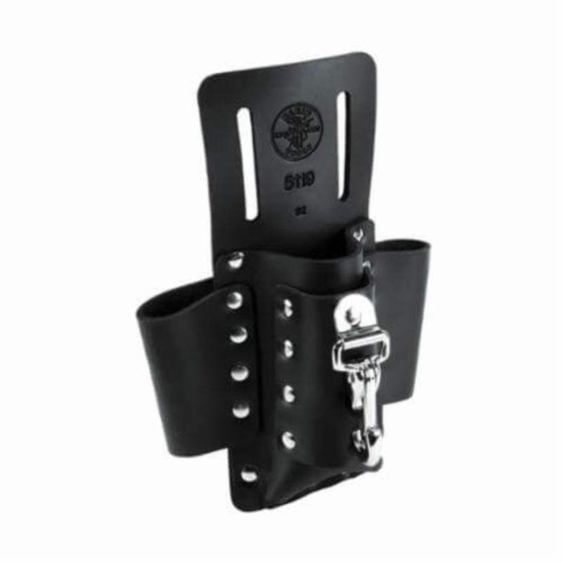 Klein 5119 Multi pocket Tool Pouch, 4 pocket, Leather, Black