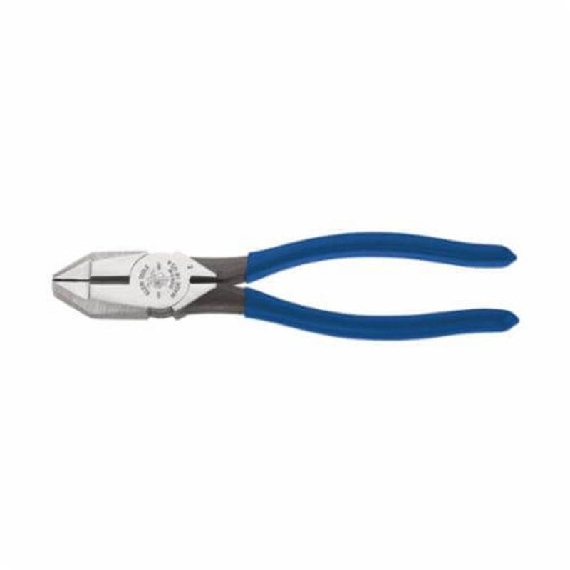 Klein D201-7NE Standard Lineman's Plier, 1-9/32 in L x 1-1/16 in W x 1/2 in Thick Steel Jaw, Crosshatch Knurled Jaw Surface