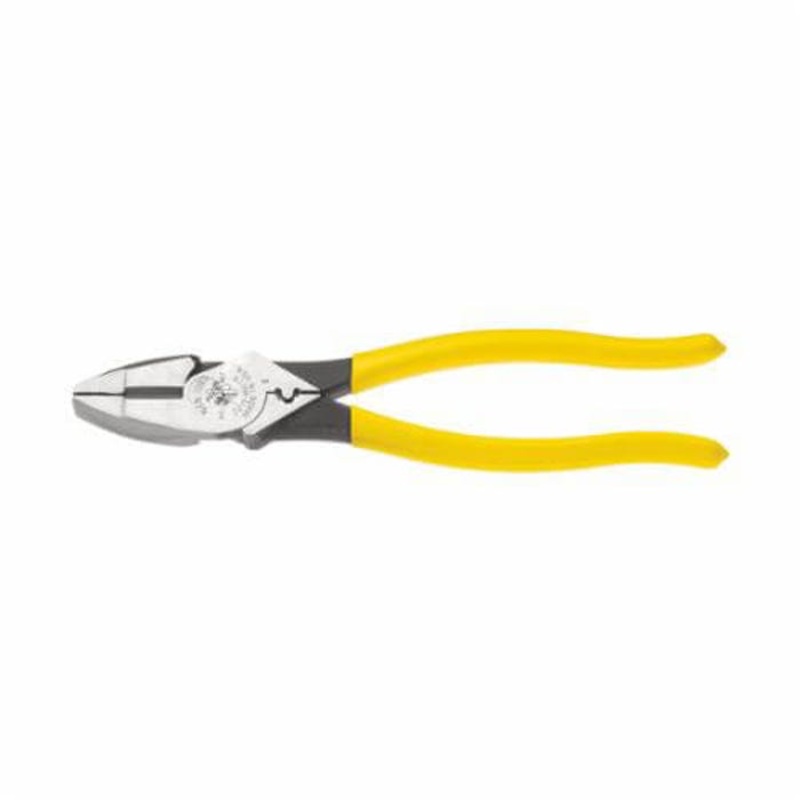 Klein D213-9NE-CR New England Nose Lineman's Plier, 1-19/32 in L x 1-1/4 in W x 5/8 in Thick Steel Jaw, Crosshatch Knurled Jaw Surface