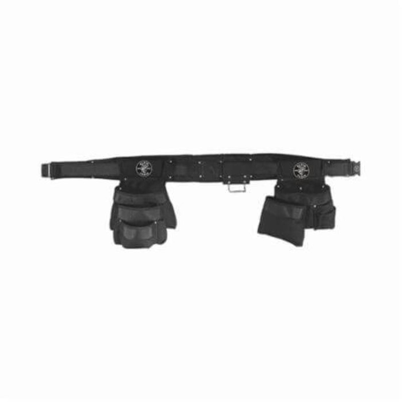 Klein PowerLine 5709XL 4 pc Combo Tool Pouch Set, 11 pocket, 40 to 44 in Waist, For use with Hammers, Nylon, Black