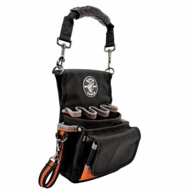 Klein Tradesman Pro 5242 9 pocket Heavy Duty Tool Pouch, Use with Tool Belts, 1680D Ballistic Weave