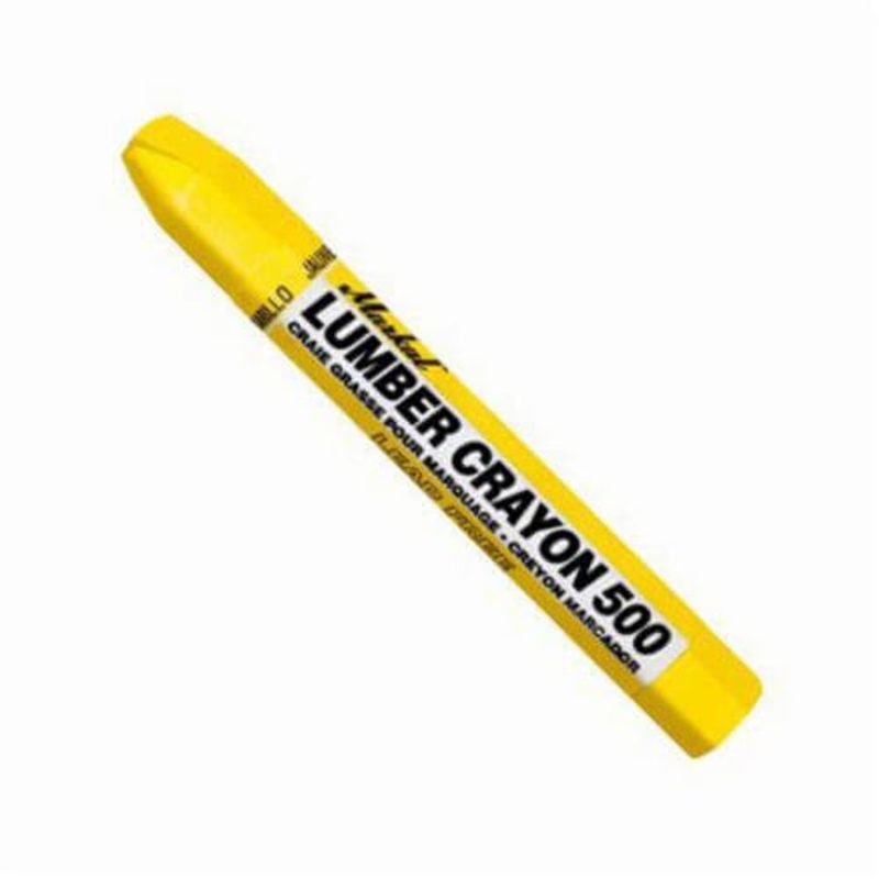 Markal 080321 500 Clay Based Lumber Crayon, 1/2 in Hex Tip, Yellow