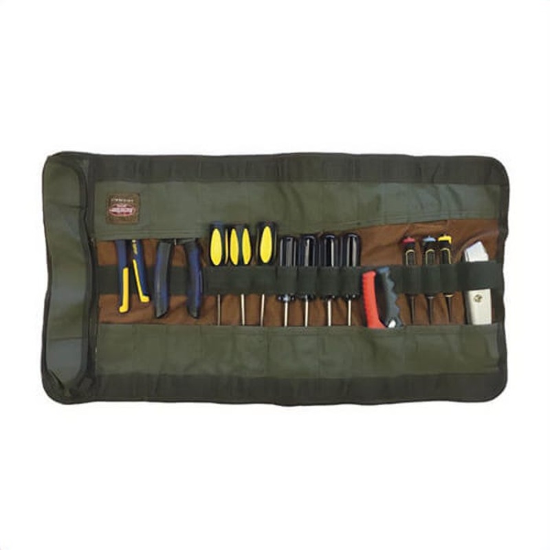 Pull'R Bucket Boss 70004 Tool Roll 25 Pocket, 4 in dia x 14-1/2 in L Rolled, Duckwear Canvas