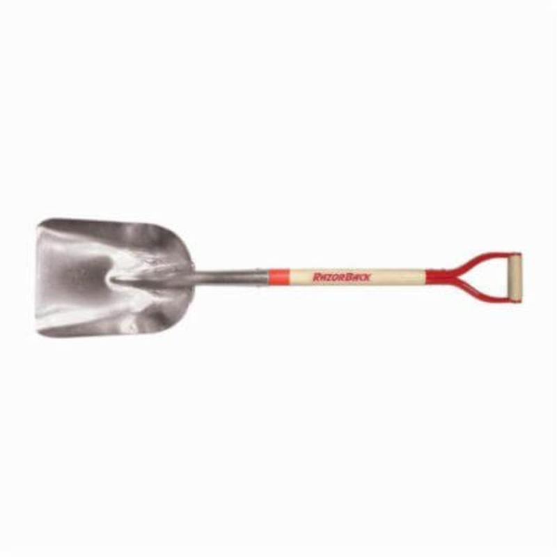 Razor-Back 50154 Eastern Pattern Scoop Shovel, Aluminum Blade, 31 in Handle Length, Hardwood Handle