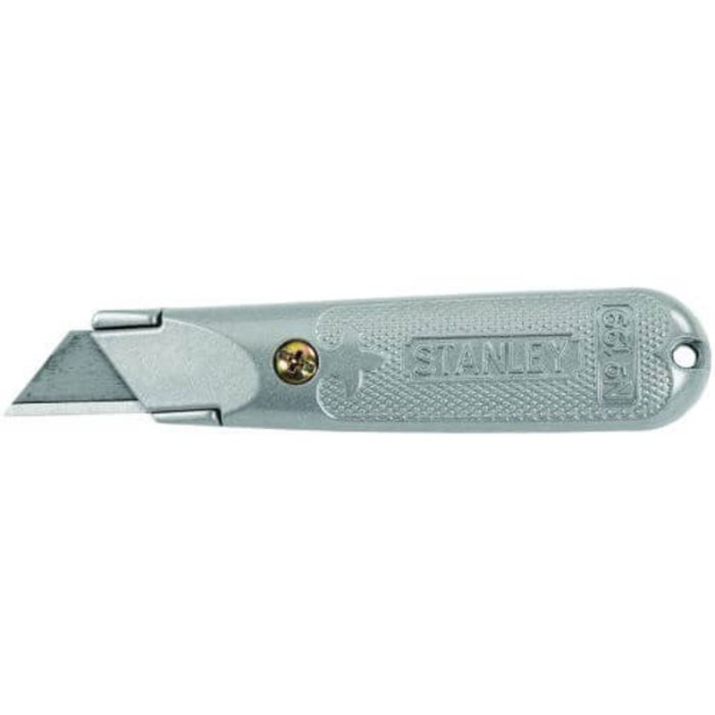 Stanley Classic 199 10-209 Super Duty Utility Knife with Hang-Hole, Double Sided/Fixed Blade, 3 Blades Included, 5-3/8 in OAL