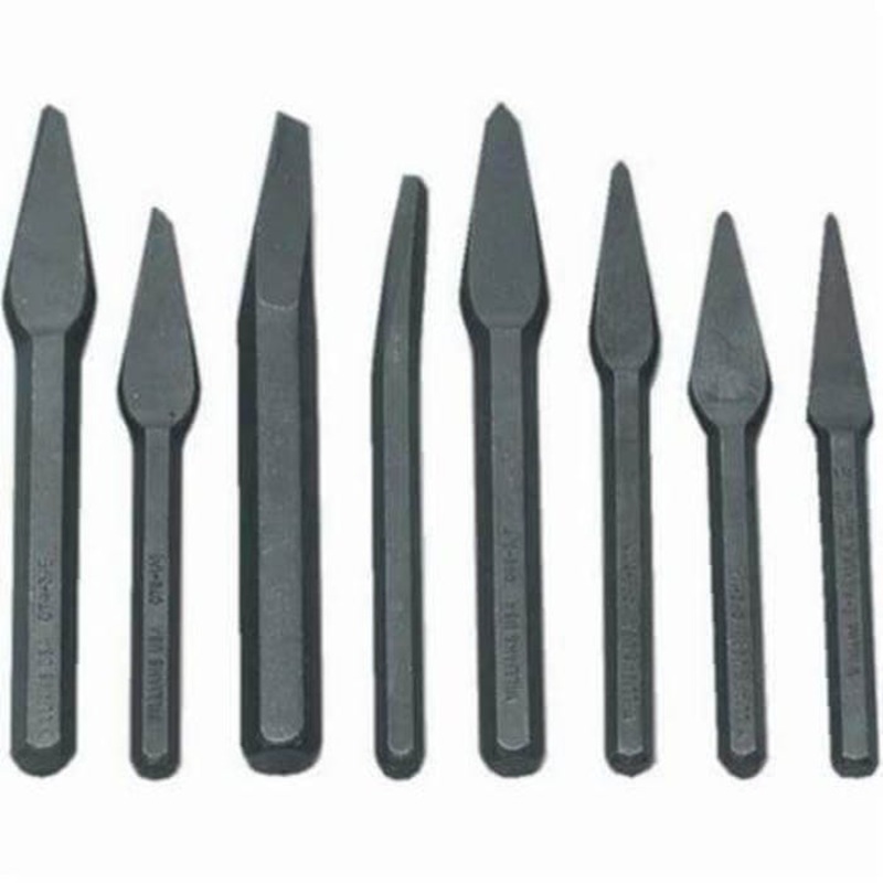 Williams CS-8 Heavy Duty Chisel Set, Cape/Diamond Point/Round Nose, 3/16 to 3/8 in Chisel, 8 pc