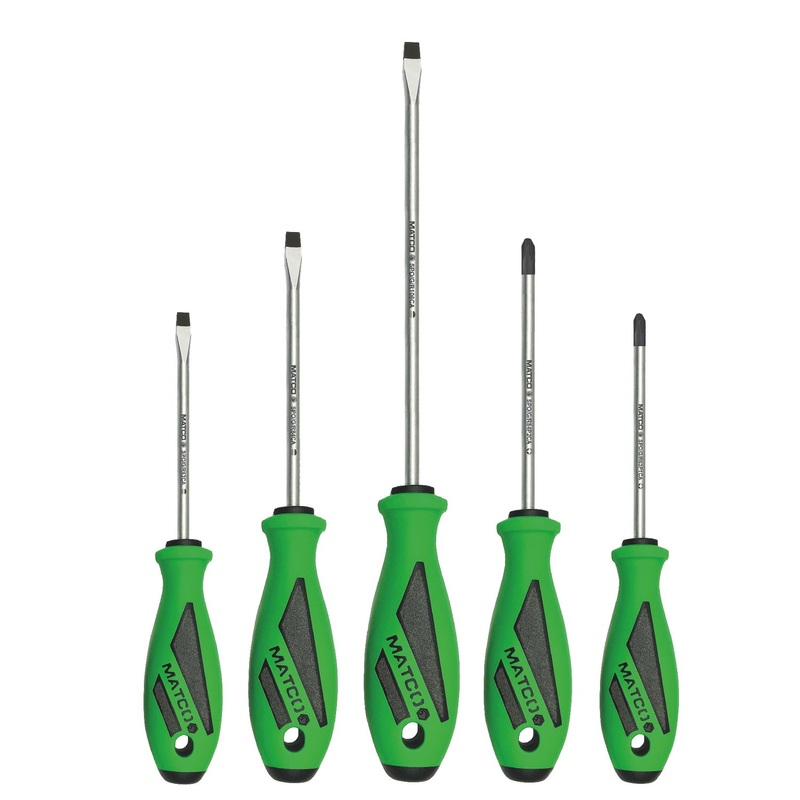 5 PIECE TOP TORQUE II SCREWDRIVER SET - GREEN