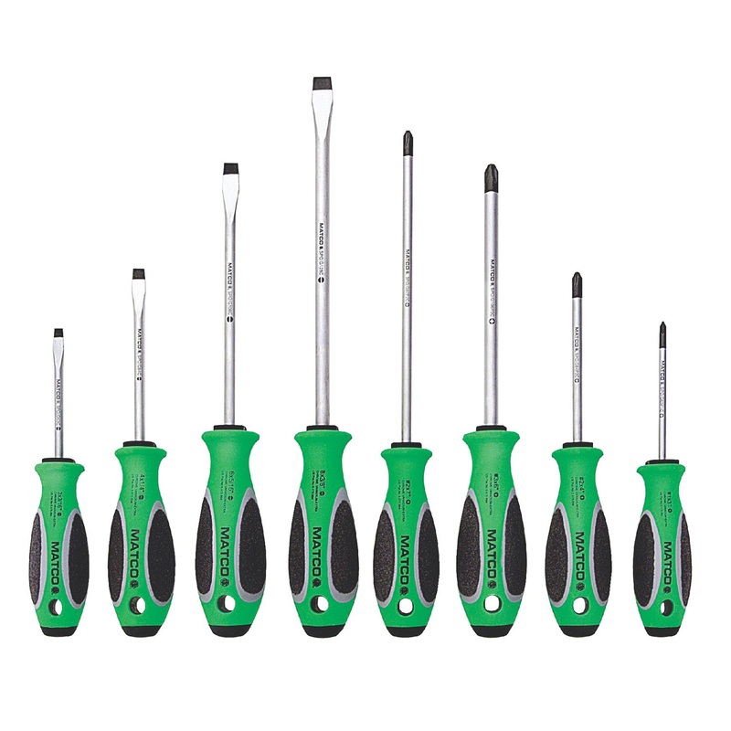 8 PIECE TOP TORQUE II GREEN SCREWDRIVER SET