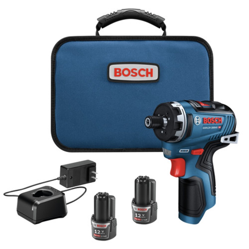 Bosch 12V Max Brushless Lithium-Ion Two-Speed Hex 1/4 in. Cordless Screwdriver Kit (2 Ah) - GSR12V-300HXB22
