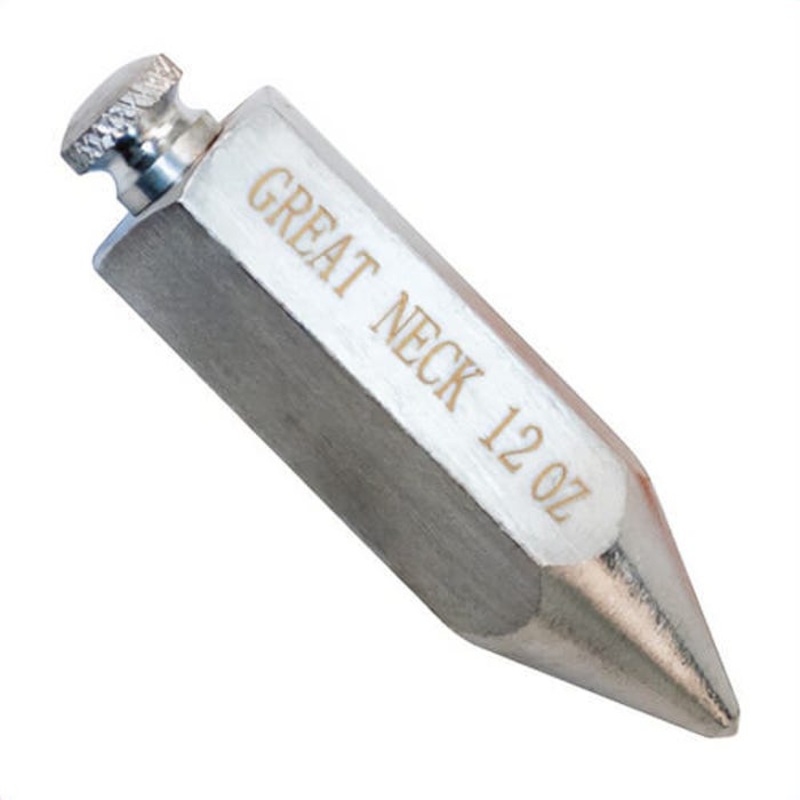 GreatNeck 12PP Hexagonal Plumb Bob, 12 oz, Steel, Chrome Plated