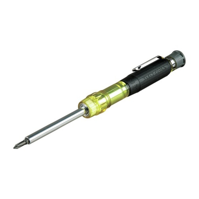 Klein Tools 4-in-1 Electronics Multi-Bit Pocket Screwdriver Set with Professional Phillips and Slotted Bits - 32614