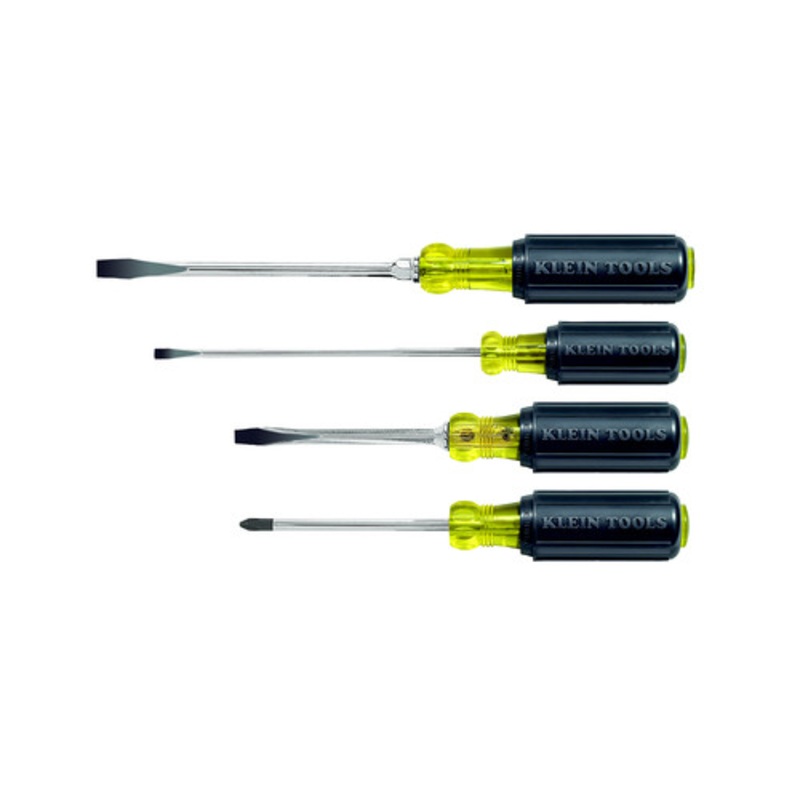 Klein Tools 4-Piece Slotted and Phillips Screwdriver Set with Cushion-Grip Handles and Tip-Ident - 85105