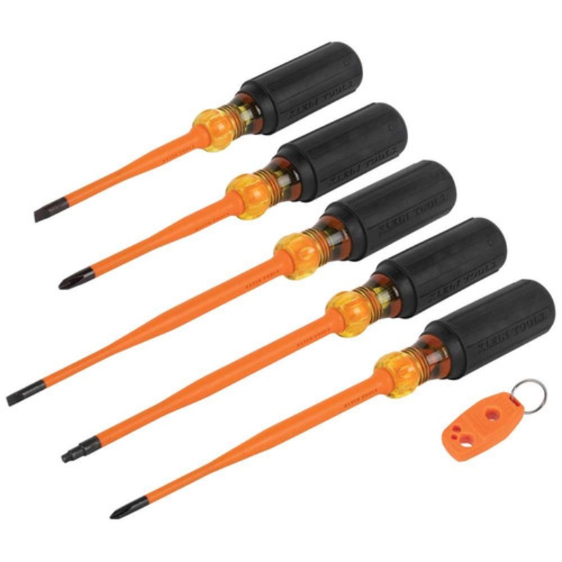 Klein Tools 6-Piece 1000V Slim-Tip Insulated Screwdriver Set - 33736INS