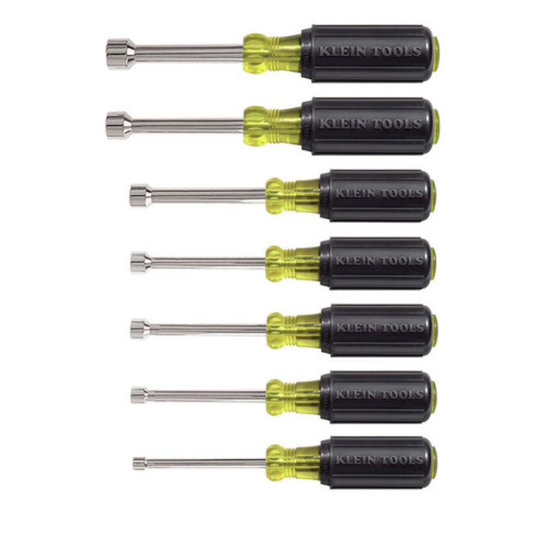 Klein Tools 7-Piece Nut Driver Set with 3 in. Full Hollow Shaft - 631