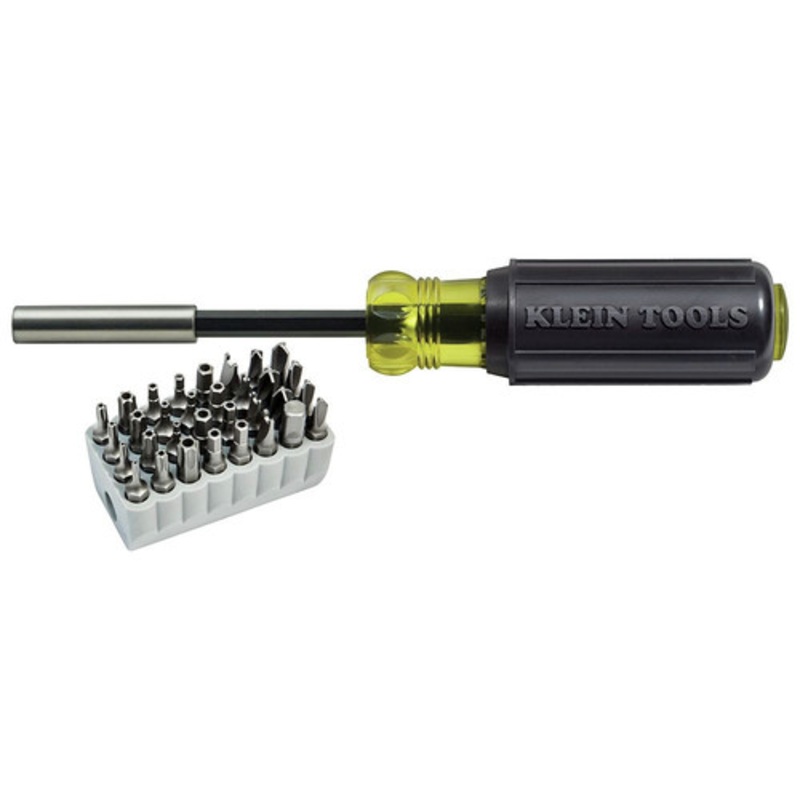 Klein Tools Magnetic Screwdriver with 32 Tamperproof Bits Set - 32510