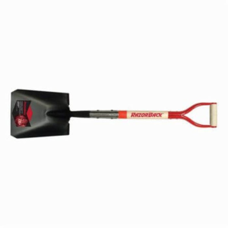 Razor-Back 42116 Square Point Shovel with Tab Socket, Steel Blade, 30 in Handle Length, Hardwood Handle