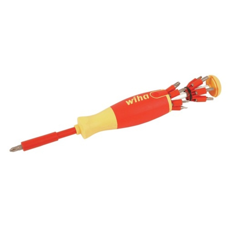 Wiha Tools 14 Piece Insulated Pop-Up Slotted, Phillips, Square, Torx Bit Holder Set - 38051