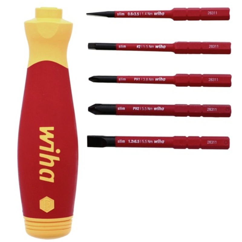 Wiha Tools (6-Piece) Insulated SlimLine PocketMax Multi-Driver - 28345
