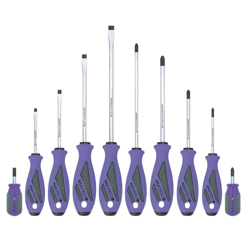 10 PIECE TOP TORQUE II SCREWDRIVER SET - PURPLE