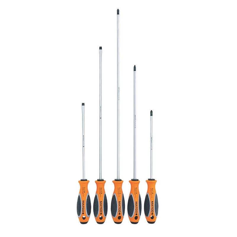5 PIECE TOP TORQUE II EXTRA LONG ORANGE SCREWDRIVER SET