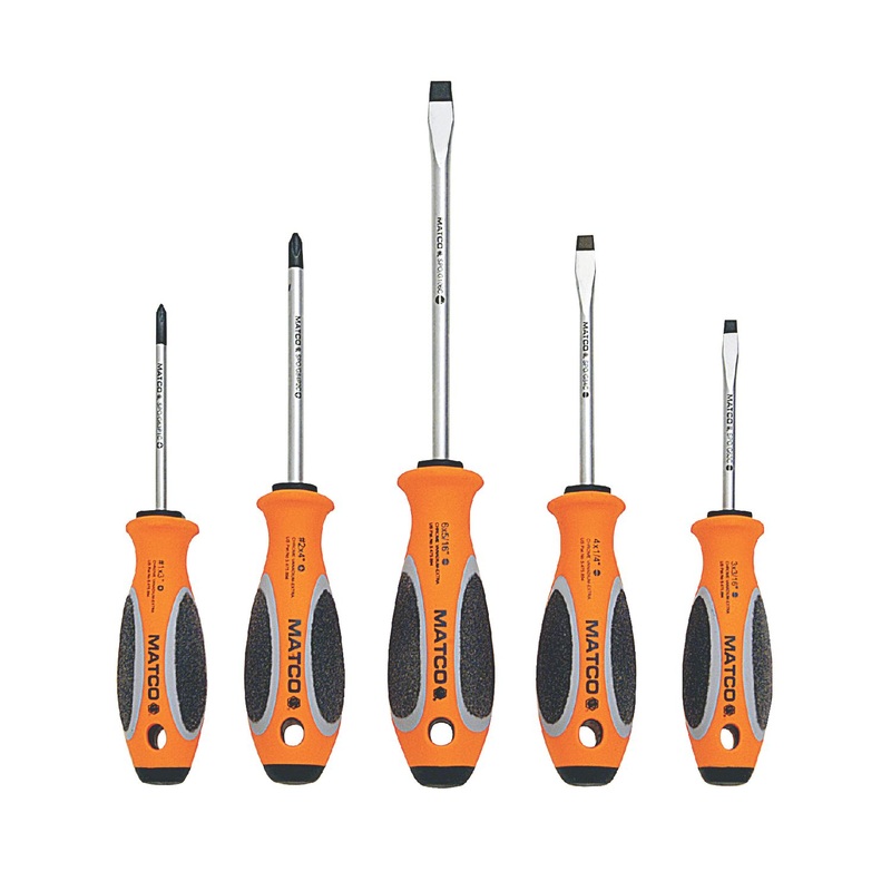 5 PIECE TOP TORQUE II ORANGE SCREWDRIVER SET