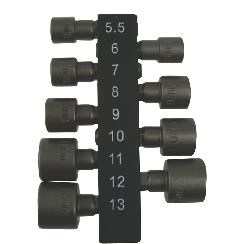 9 PIECE METRIC NUTDRIVER BIT SET